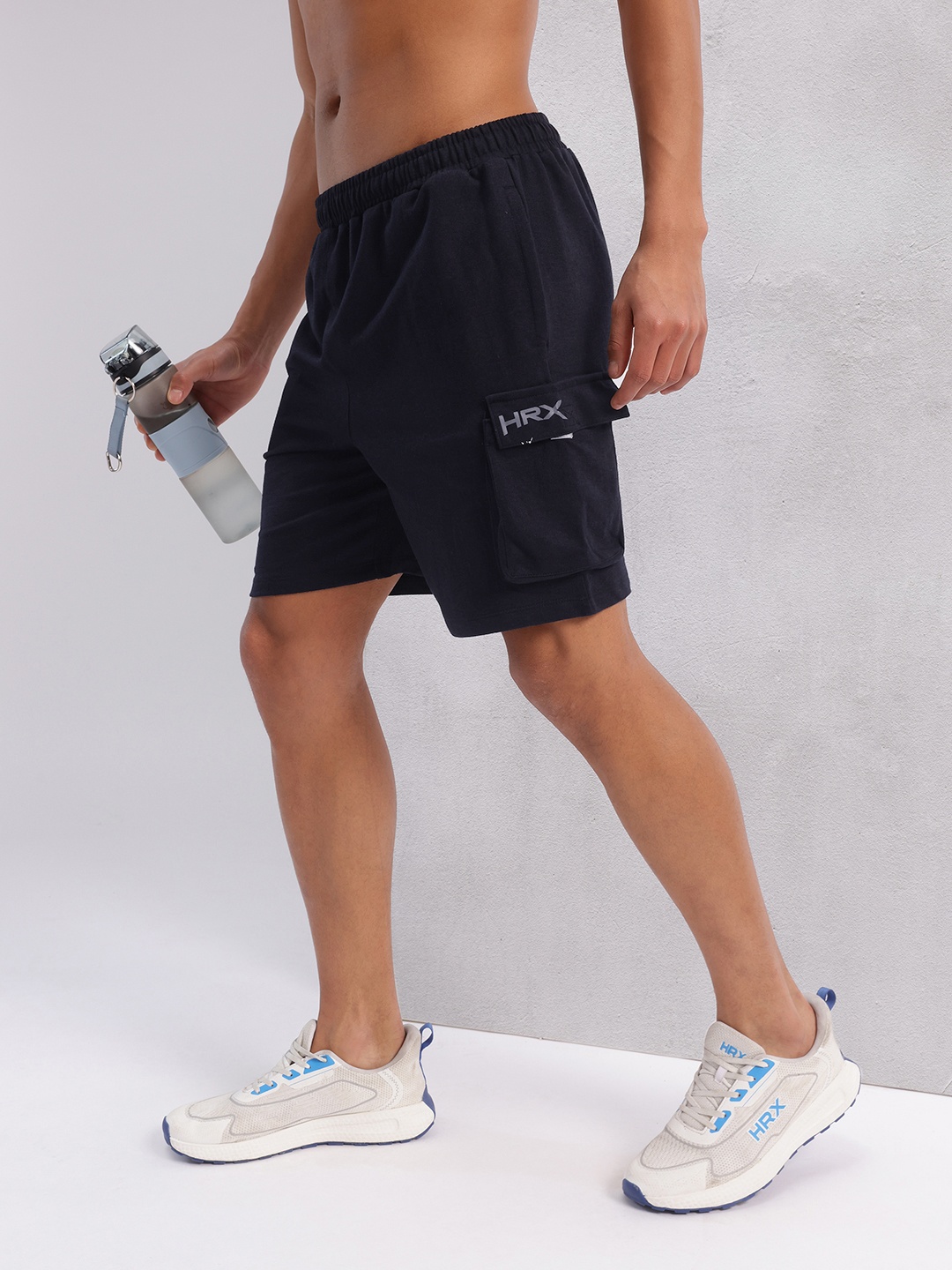 

HRX by Hrithik Roshan Men Mid-Rise Cargo-Style Training Shorts, Black