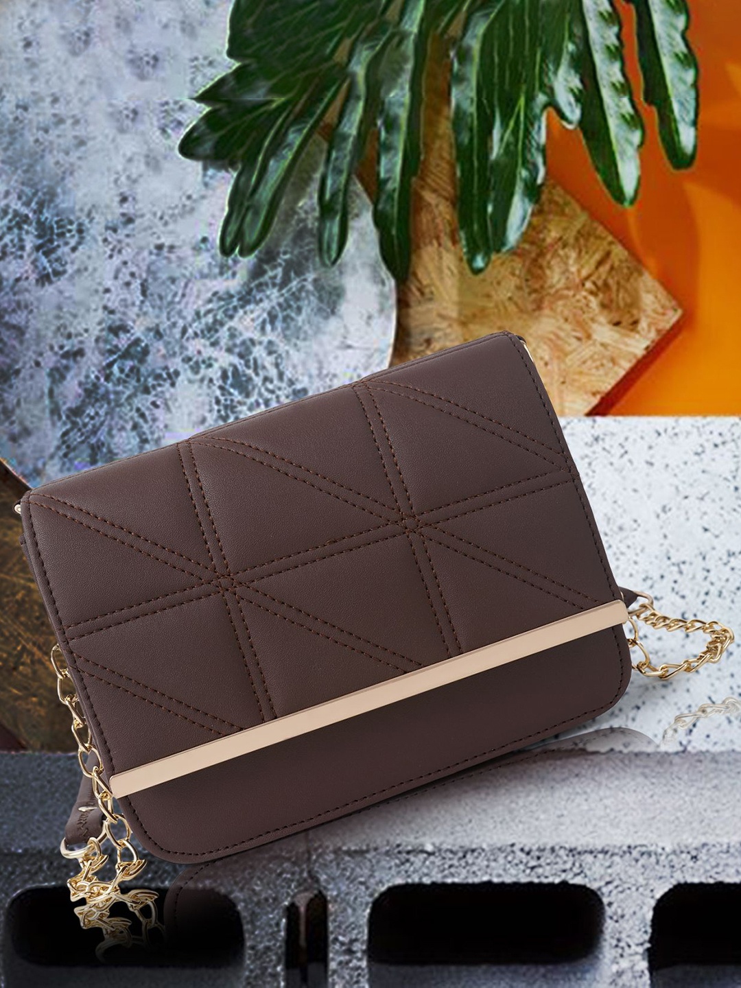 

SPOTIC Women Solid Crossbody Leather Sling Bag, Brown