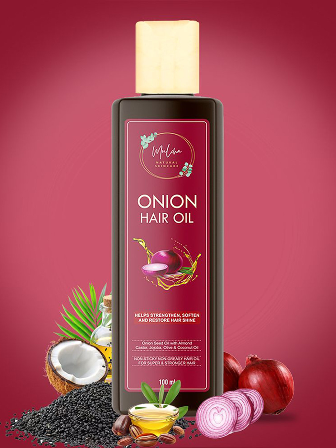

MULOHA Onion Hair Oil Natural Hair Oil - 100 ml, Black