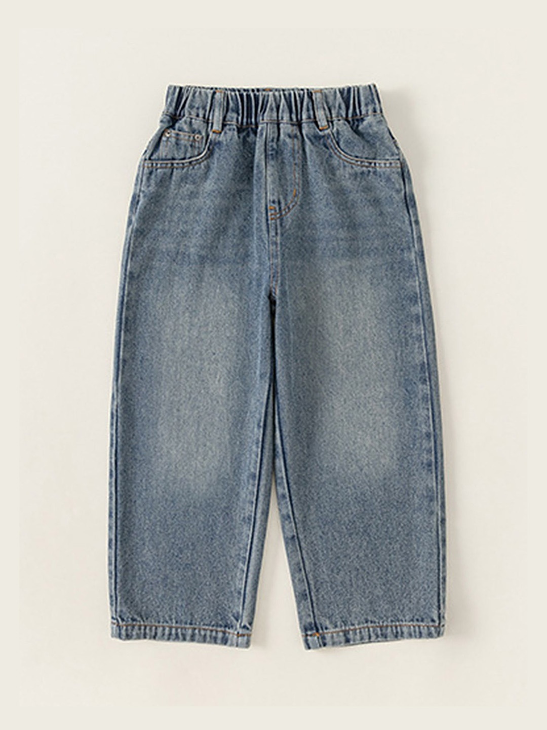 

LULU & SKY Girls Mom Fit High-Rise Heavy Fade Jeans, Blue