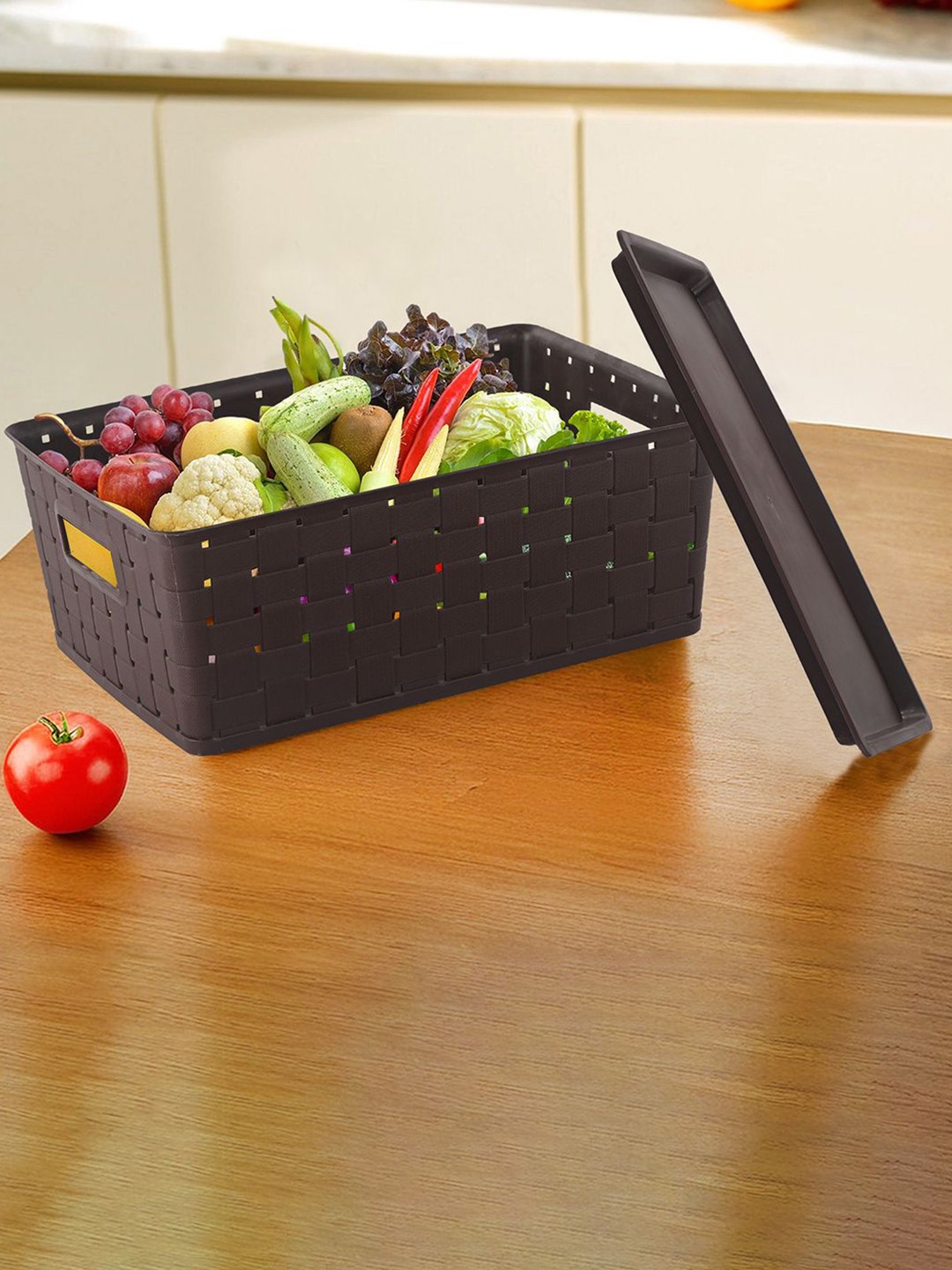 

Kuber Industries Brown Self Design Multi-Purpose Basket For Storage