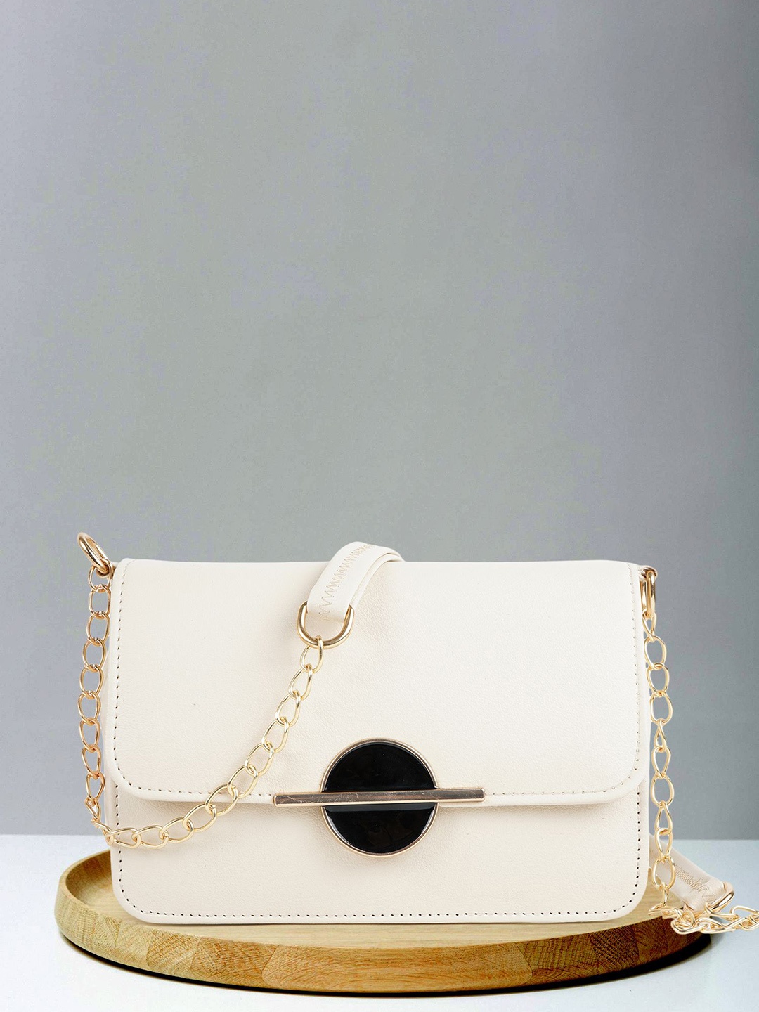 

SPOTIC Women Textured Crossbody Leather Shoulder Bag, Cream