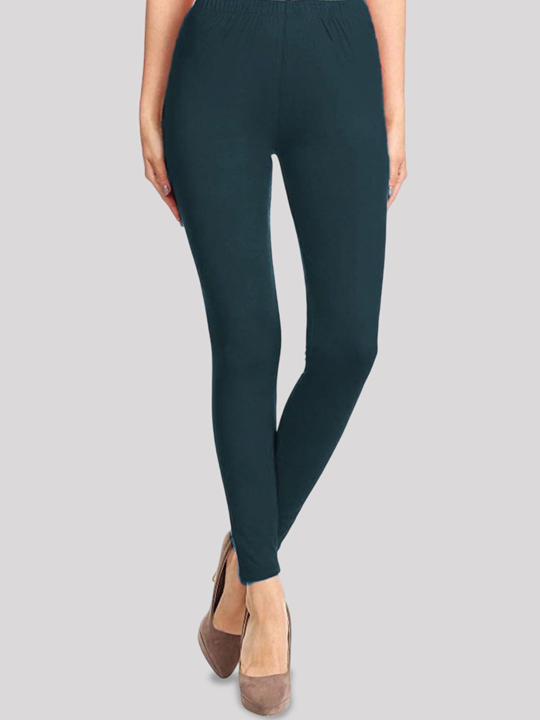 

Jaanvi Women Slim Fit Cotton Stretch Ankle Length Leggings, Green