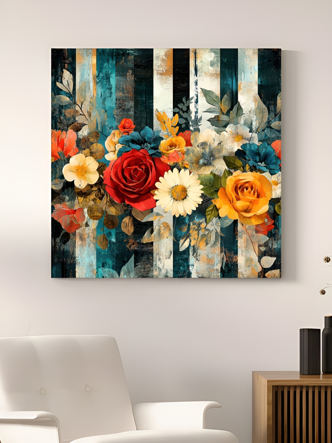 

Art Street Red And Black 1 Piece Floral and Botanical Canvas Wall Art