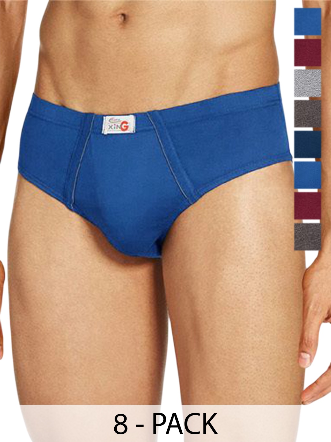 

Rupa Pack Of 8 Assorted Pure Cotton Basic Briefs - Frontline-Xing-Brief-IE-8--75