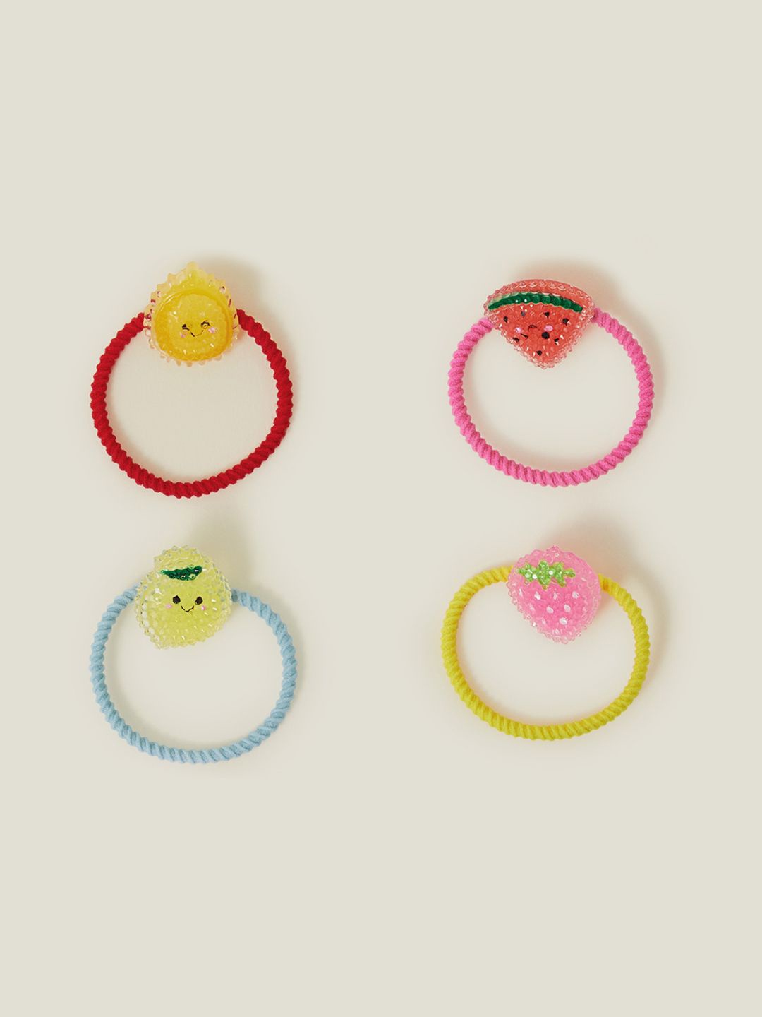

Accessorize Girls Set of 4 Sparkle Fruit Ponytail Holders, Multi