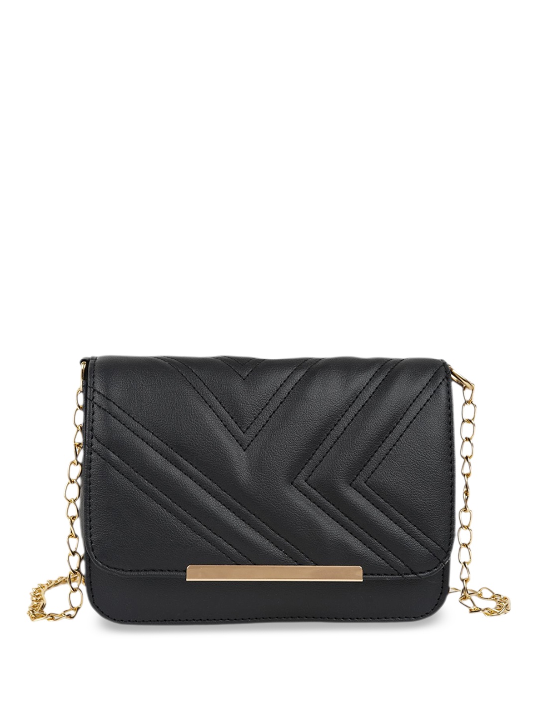 

SPOTIC Women Solid Crossbody Leather Sling Bag, Black