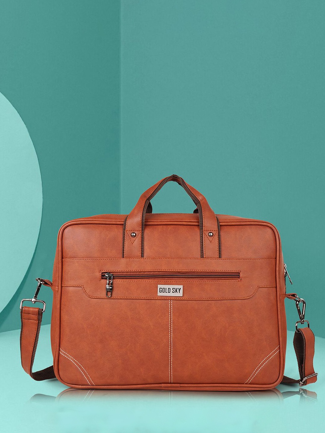 

GOLD SKY Men Solid Up To 16 Inch Laptop Bag, Tan