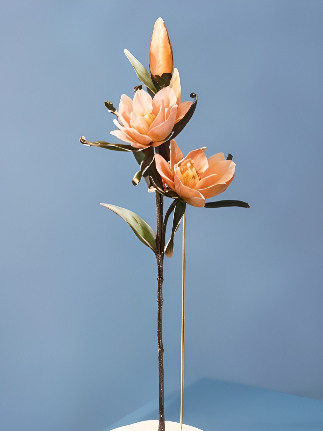 

Royaloak Orange Two Head Cockscomb Foam Magnolia Artificial Flower