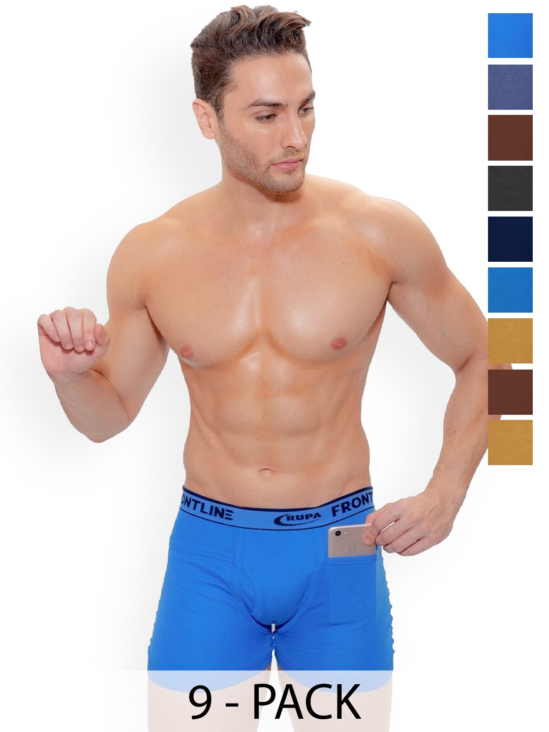 

Rupa Pack Of 9 Assorted Cotton Trunks Frontline-DCIP-(OP)-9--85