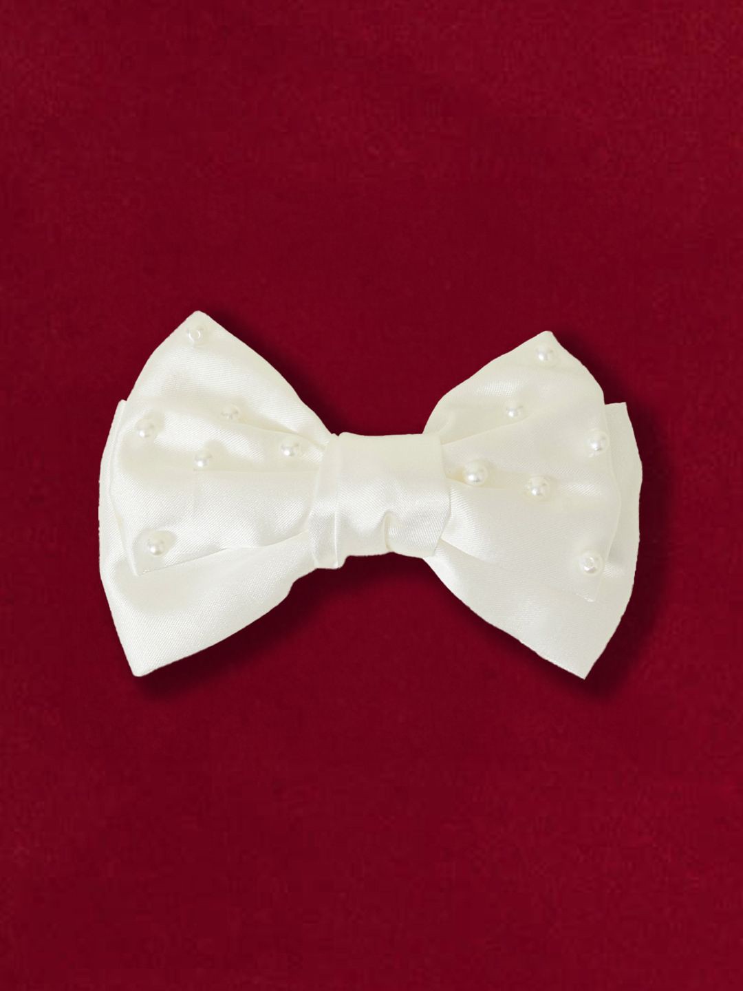 

Accessorize Girls Pearl Studded Bow Barrette, White