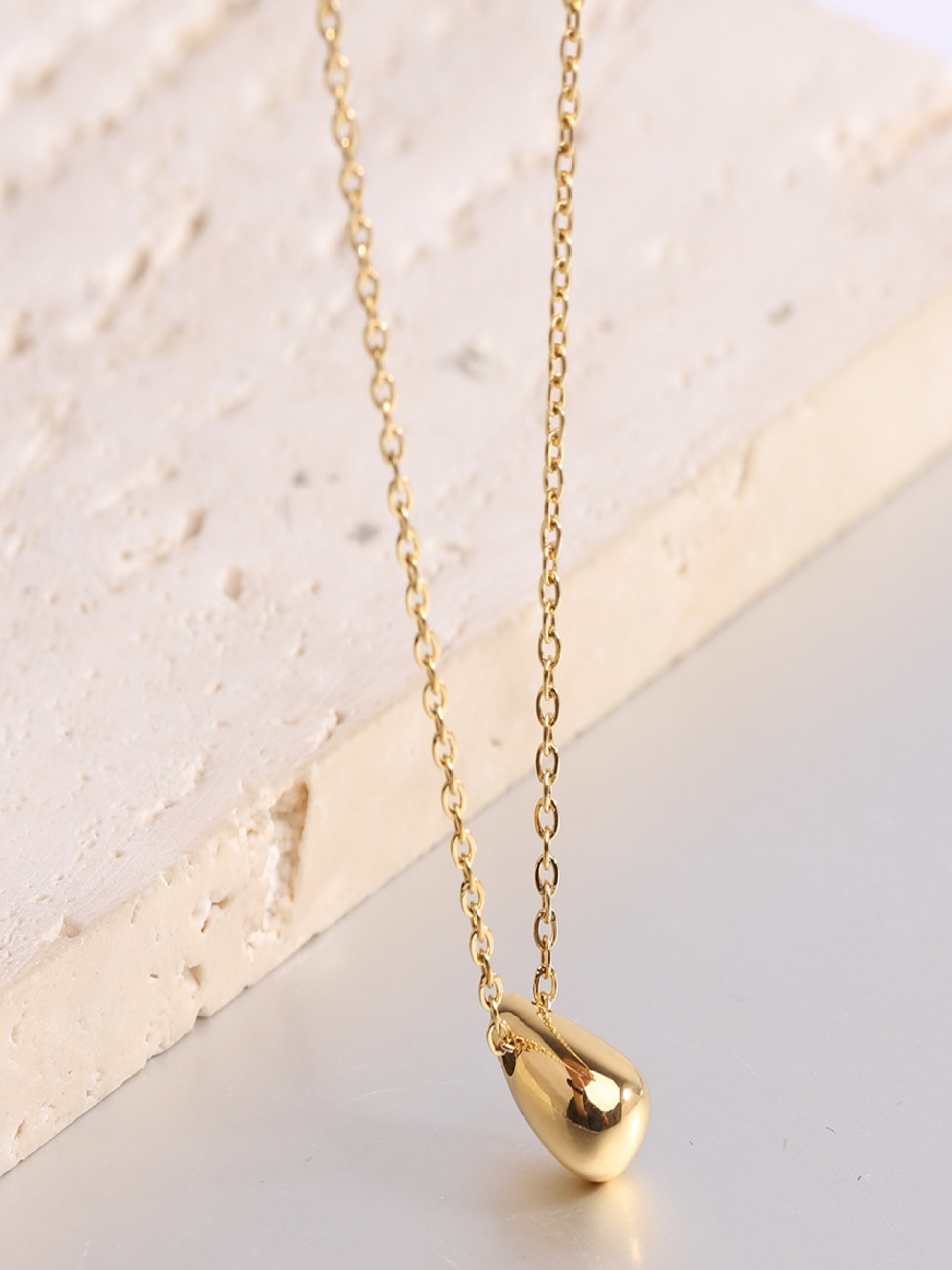 

Just Lil Things Teardrop Shaped Pendant with Chain, Gold