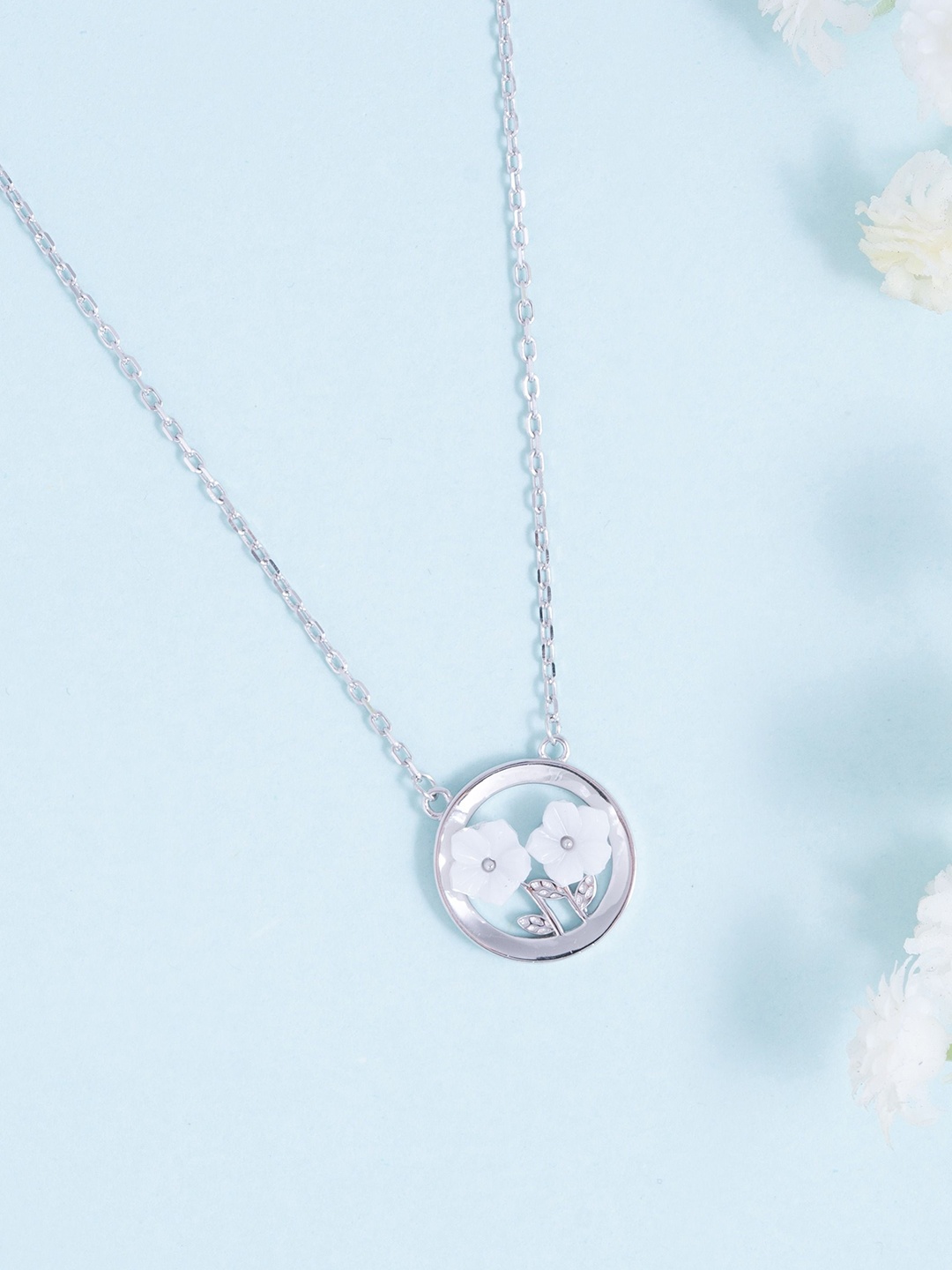 

GLYTERS Sterling Silver Rhodium-Plated Necklace