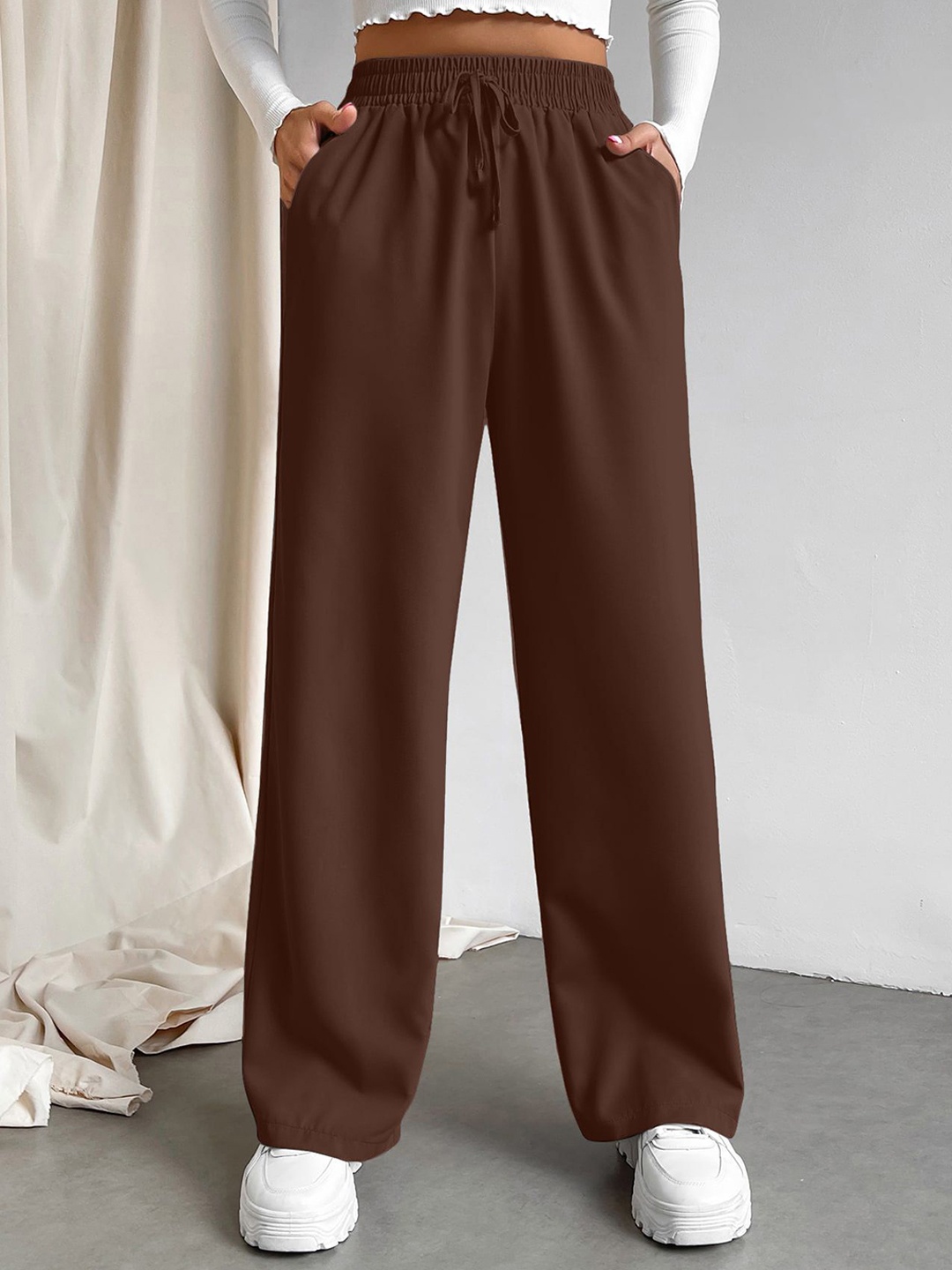 

CORSICA Women Loose Fit High-Rise Trouser, Brown