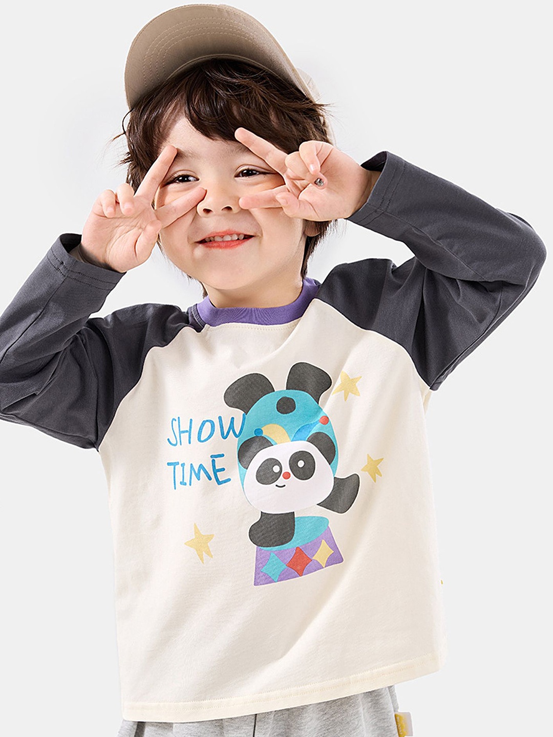 

LULU & SKY Boys Graphic Printed Round Neck Cotton Oversized T-shirt, White