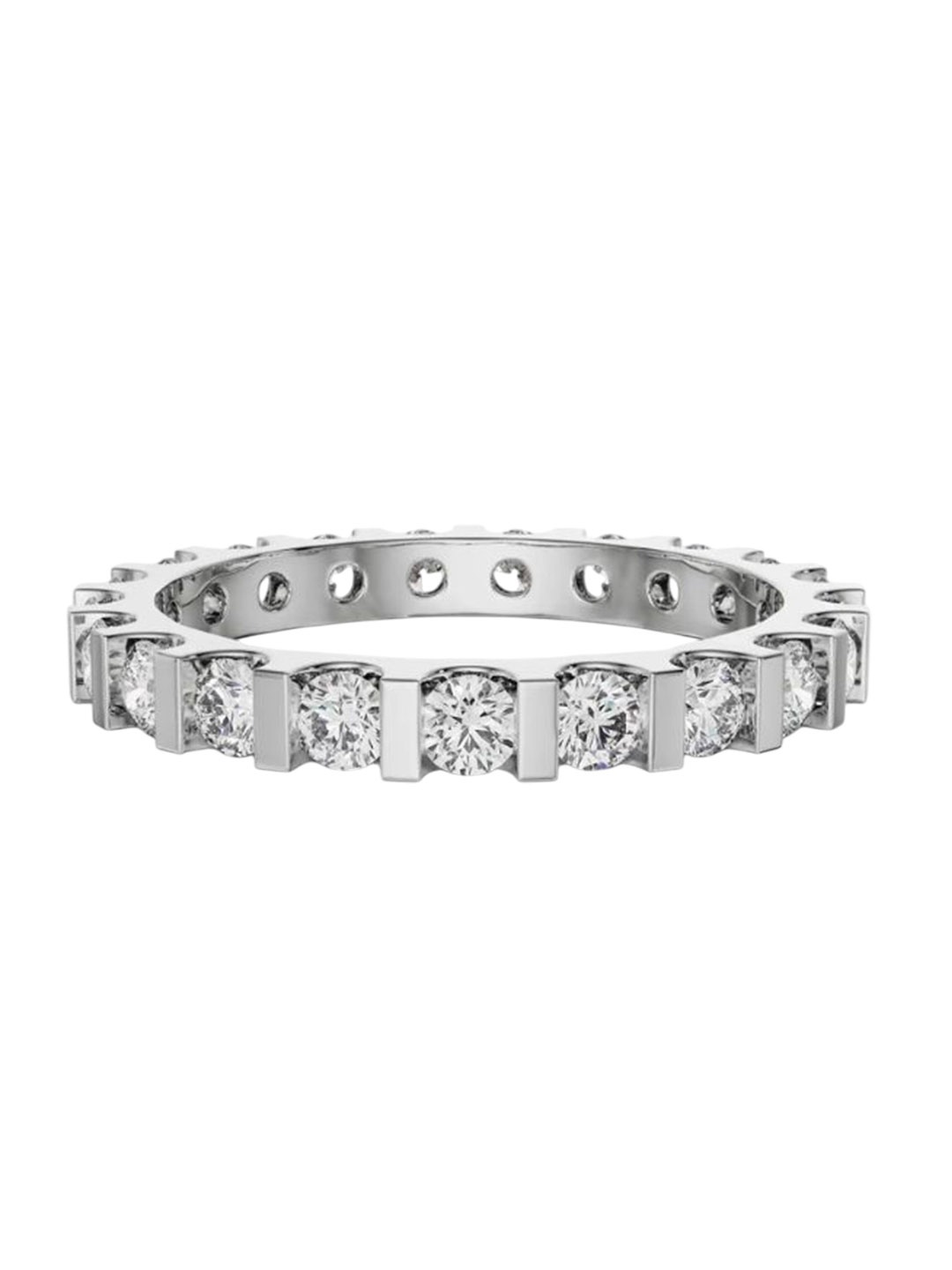 

Emori Women 14 Kt White Gold Diamond 1.22 Kt Cluster Band
