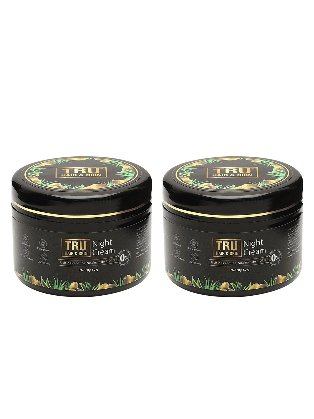 

TRU HAIR Set Of 2 Night Cream With Niacinamide For Acne - 50g Each, Green