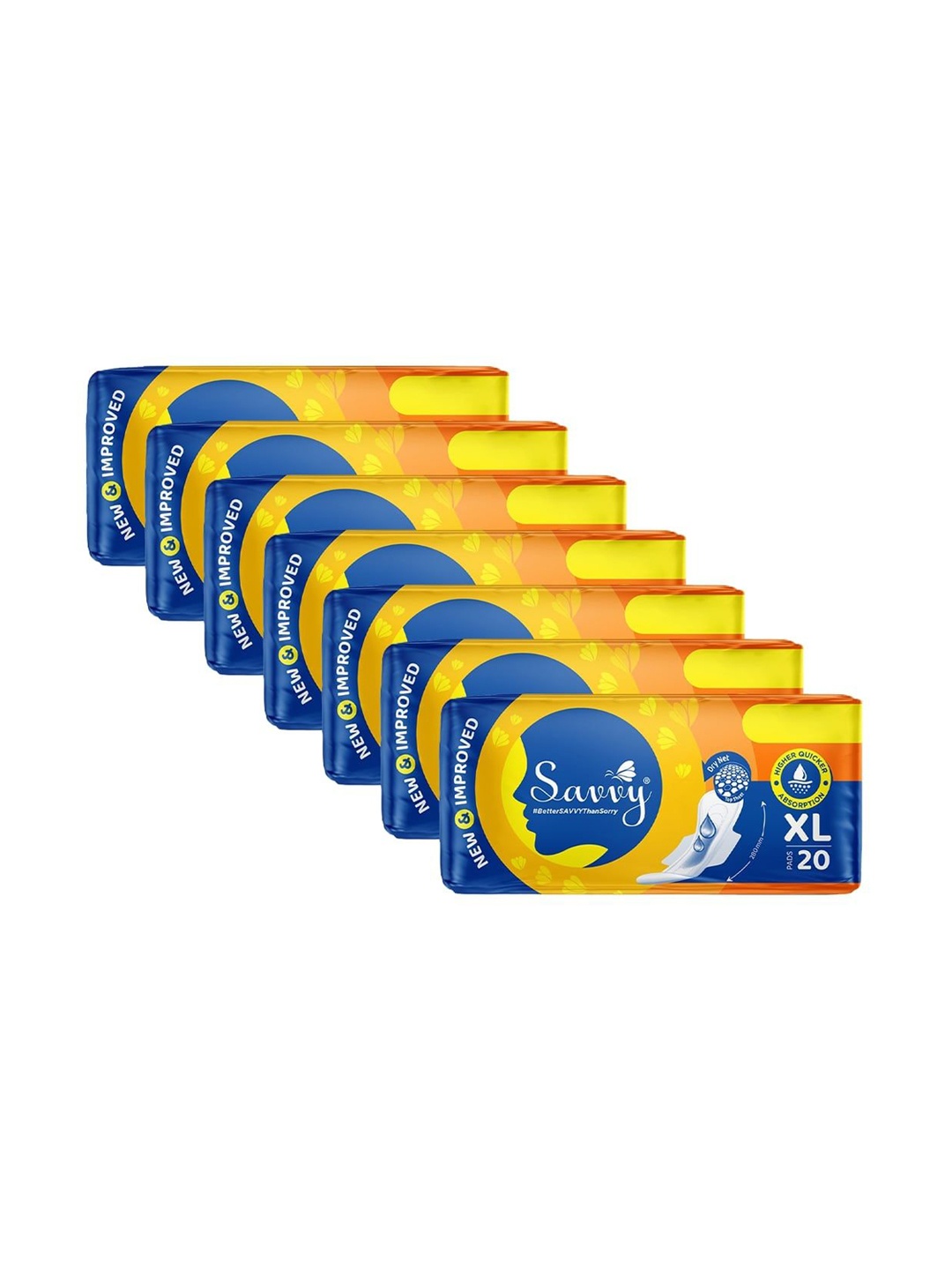 

Savvy Set Of 7 Maxi Extra Large Sanitary Pads- 20 Pads Each- XL, White
