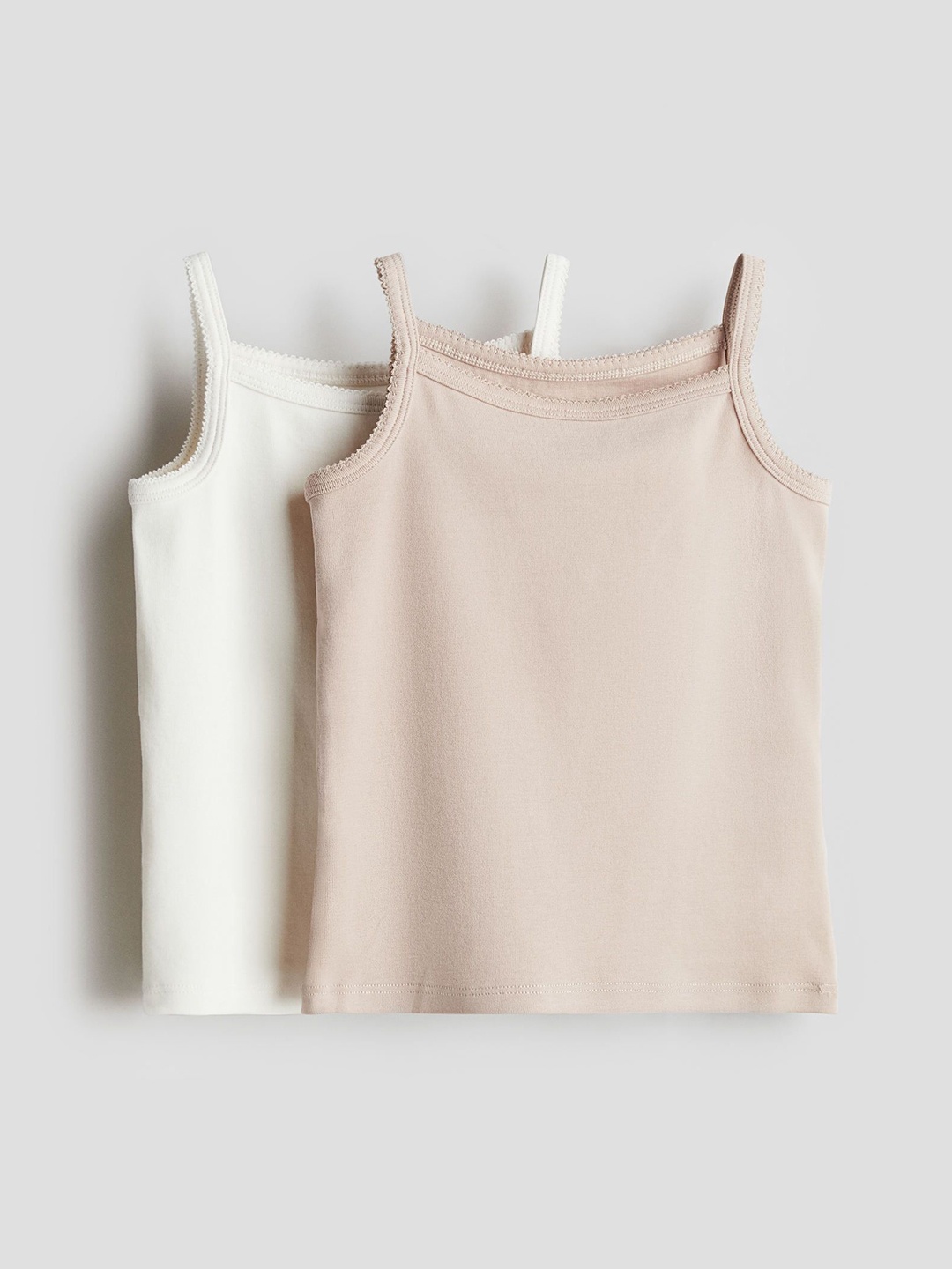 

H&M 2-Pack Cotton Strappy Tops, Pink