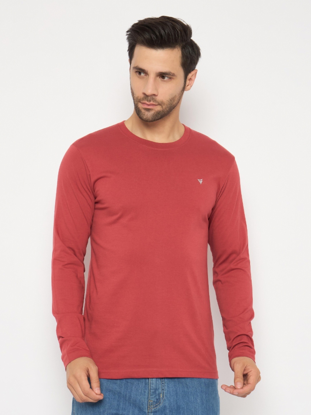 

NEVA Men Solid Round Neck Cotton T-shirt, Pink