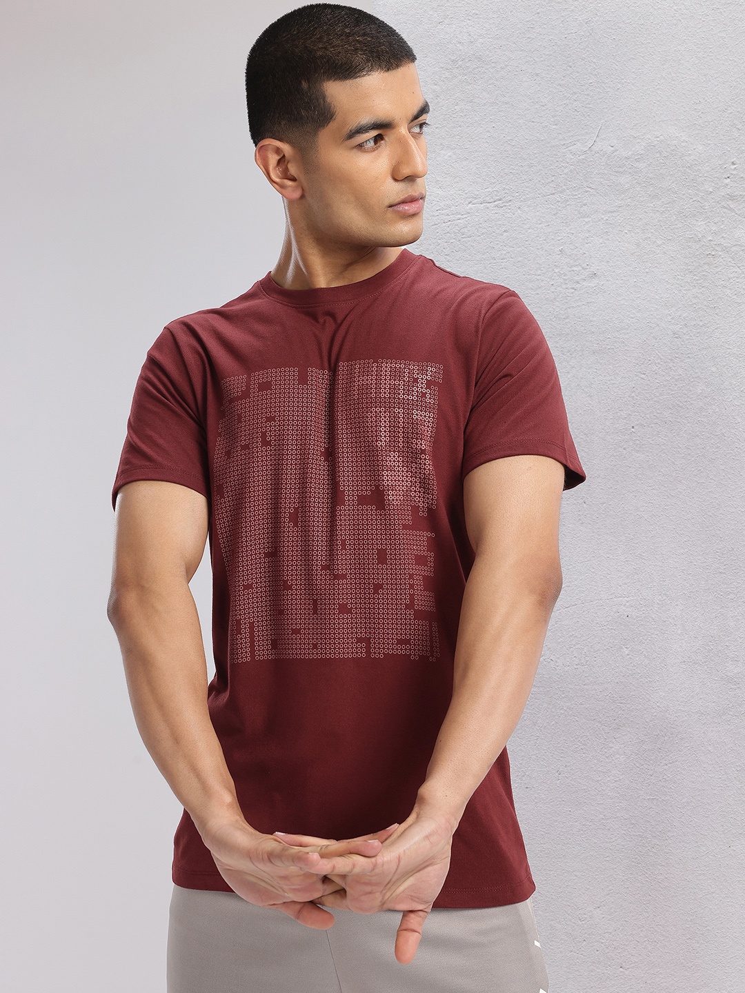 

HRX by Hrithik Roshan Printed Training T-shirt, Brown