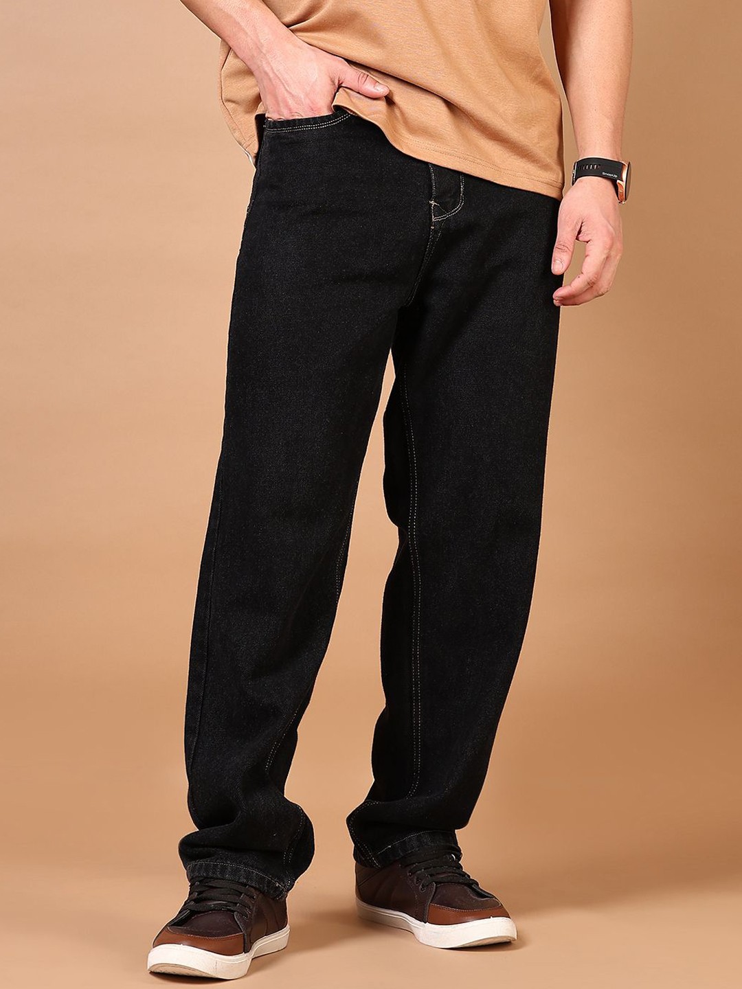 

V-Mart Men Regular Fit Mid-Rise Jeans, Black