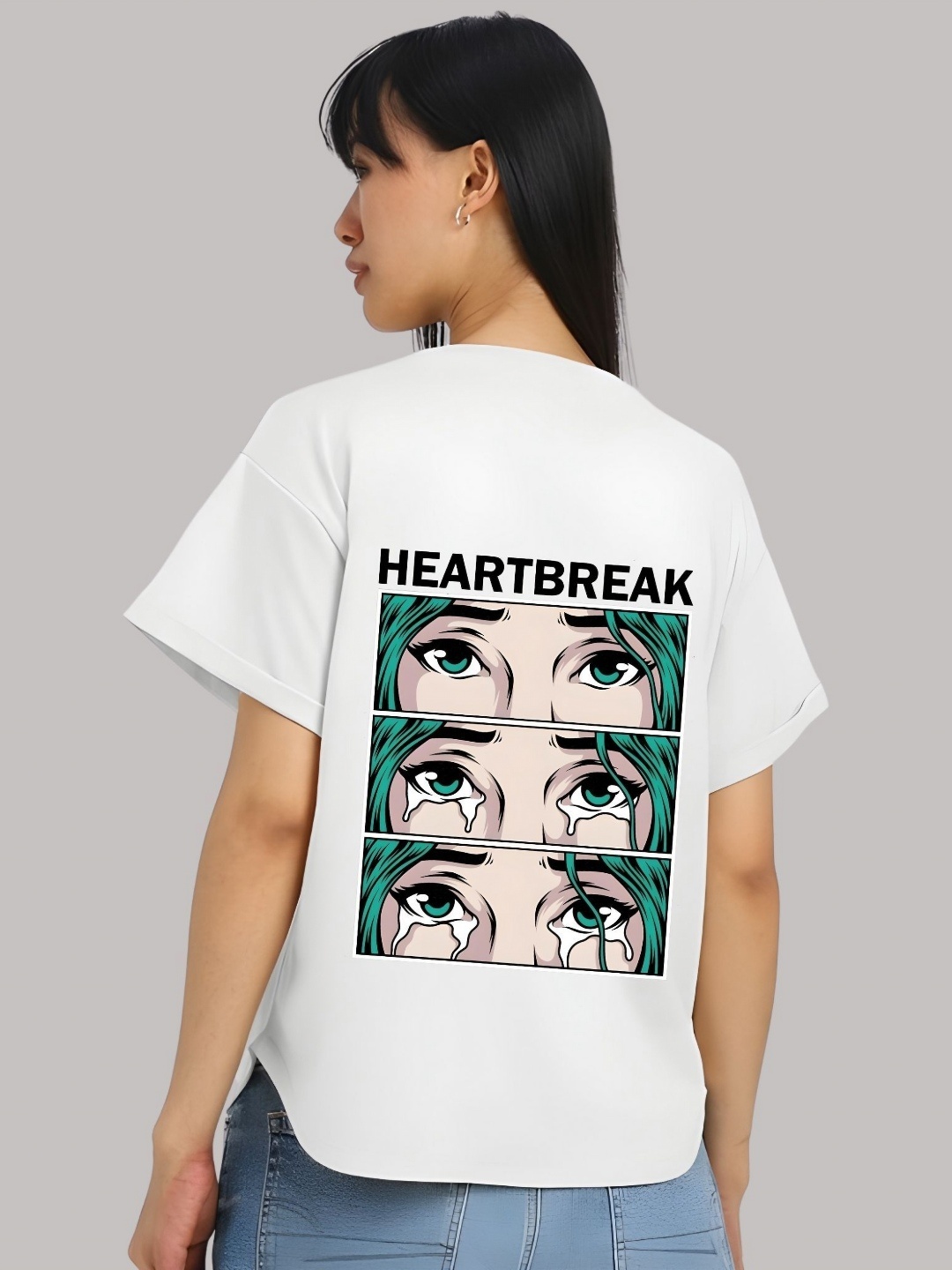 

Moda Rapido Women Graphic Printed Round Neck Cotton Relaxed Fit T-shirt, White