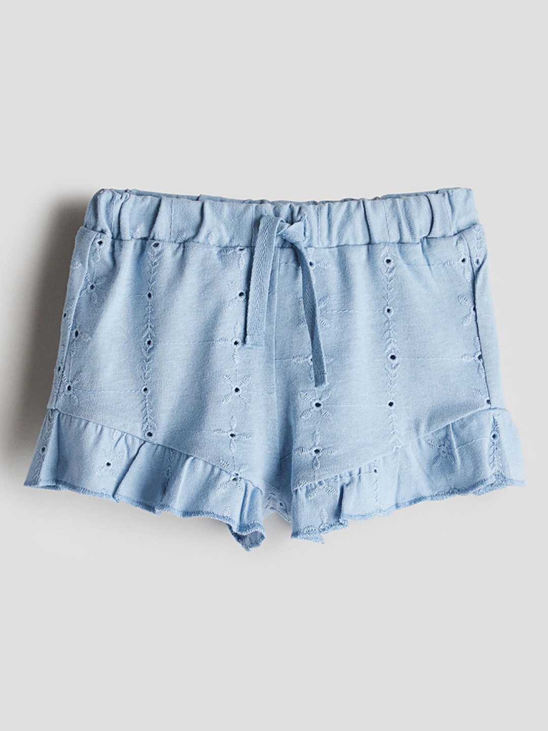 

H&M Broderie Anglaise Jersey Shorts, Blue