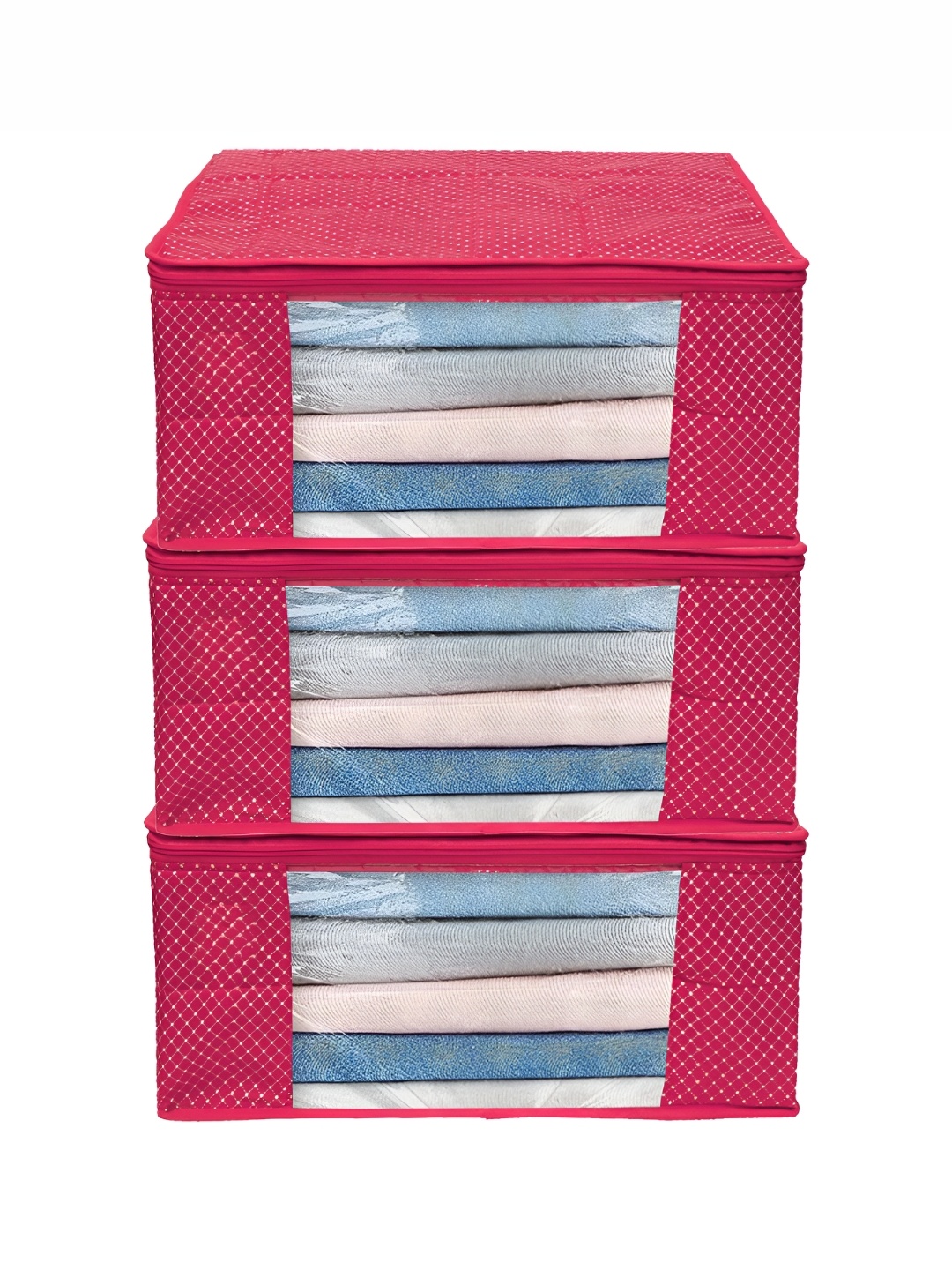 

ANKIT INTERNATIONAL Pink Set of 3 Super Strong Multi-Utility Organisers