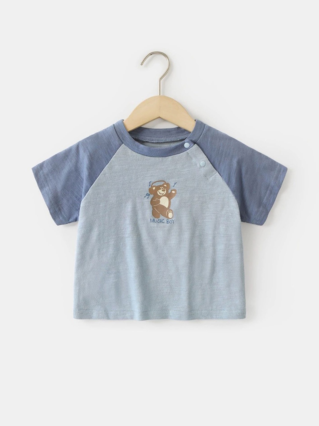 

LULU & SKY Girls Graphic Printed Round Neck Cotton T-shirt, Blue