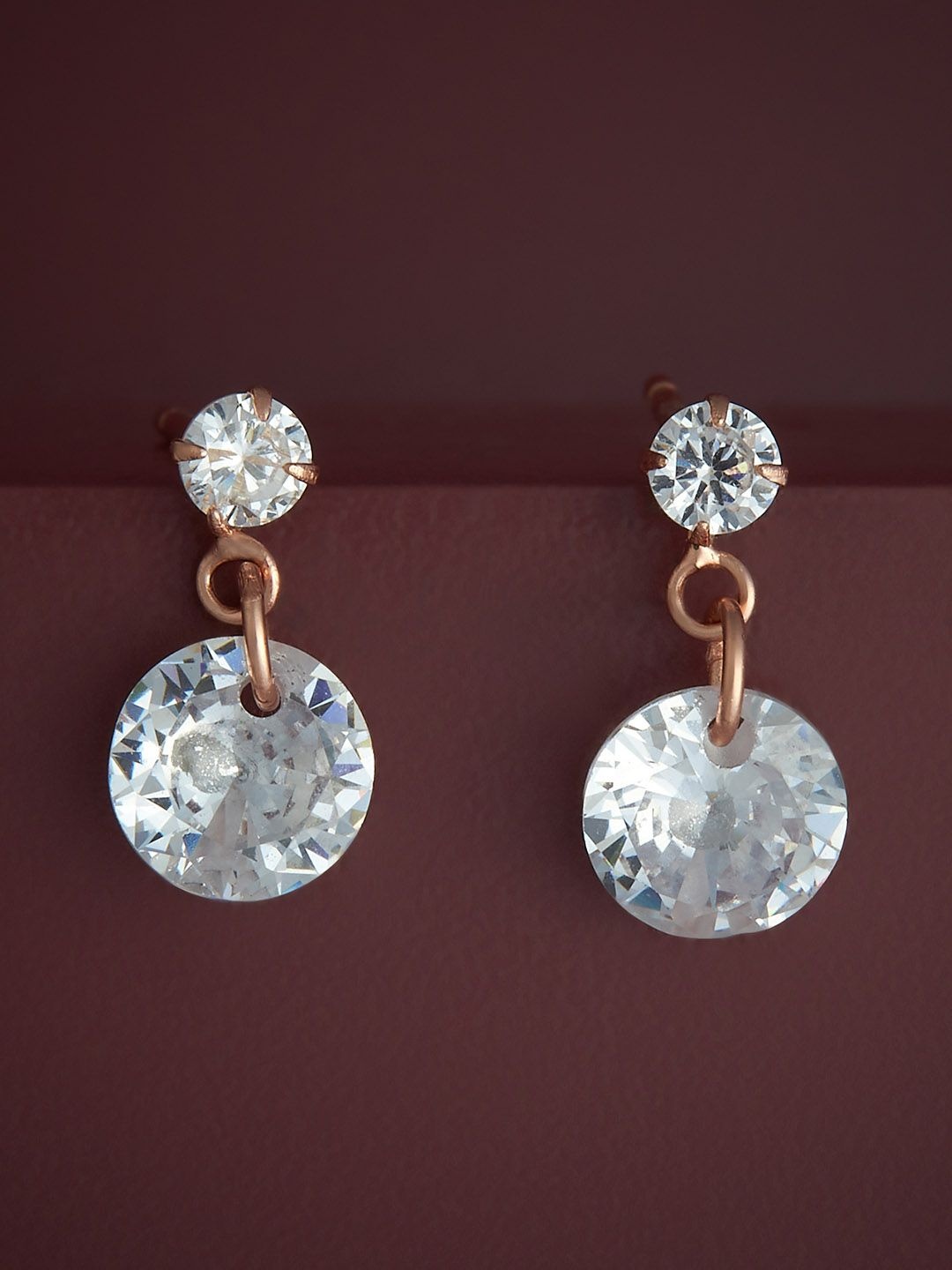 

Kushal's Fashion Jewellery 92.5 Sterling Silver Rose Gold Plated Classic Drop Earrings