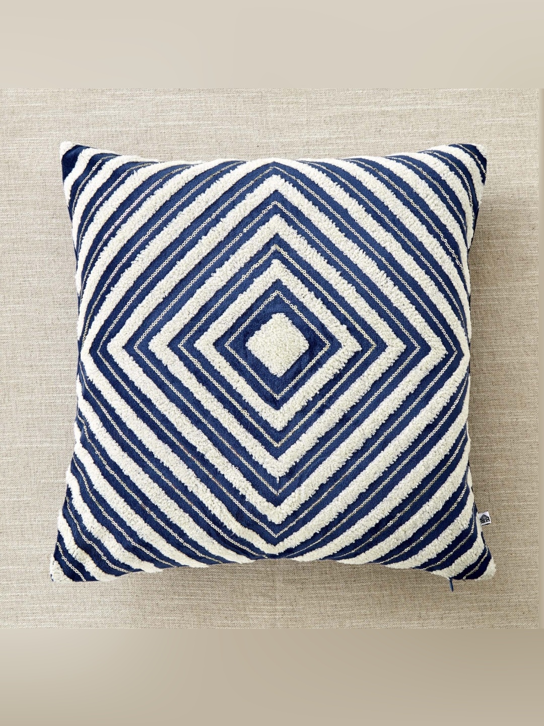 

Home Centre Endura Blue 5 Pieces Geometric Embroidered Cotton Square Cushion Covers