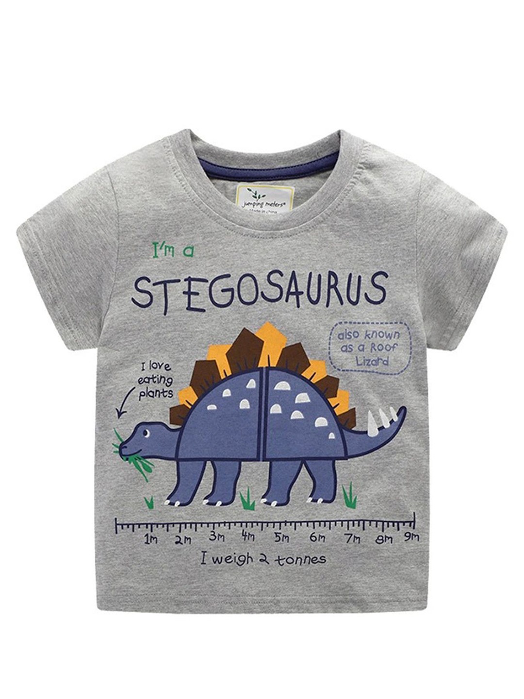 

LULU & SKY Boys Graphic Printed Round Neck Cotton T-shirt, Grey