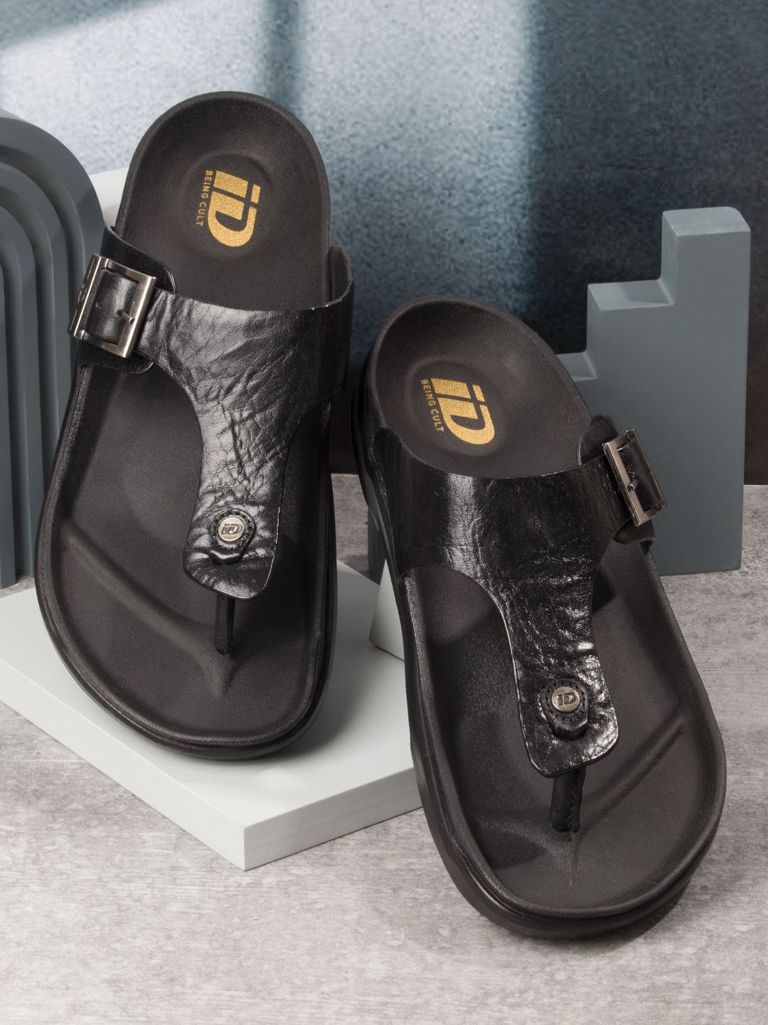 

ID Men Leather Fashion Sandals, Black