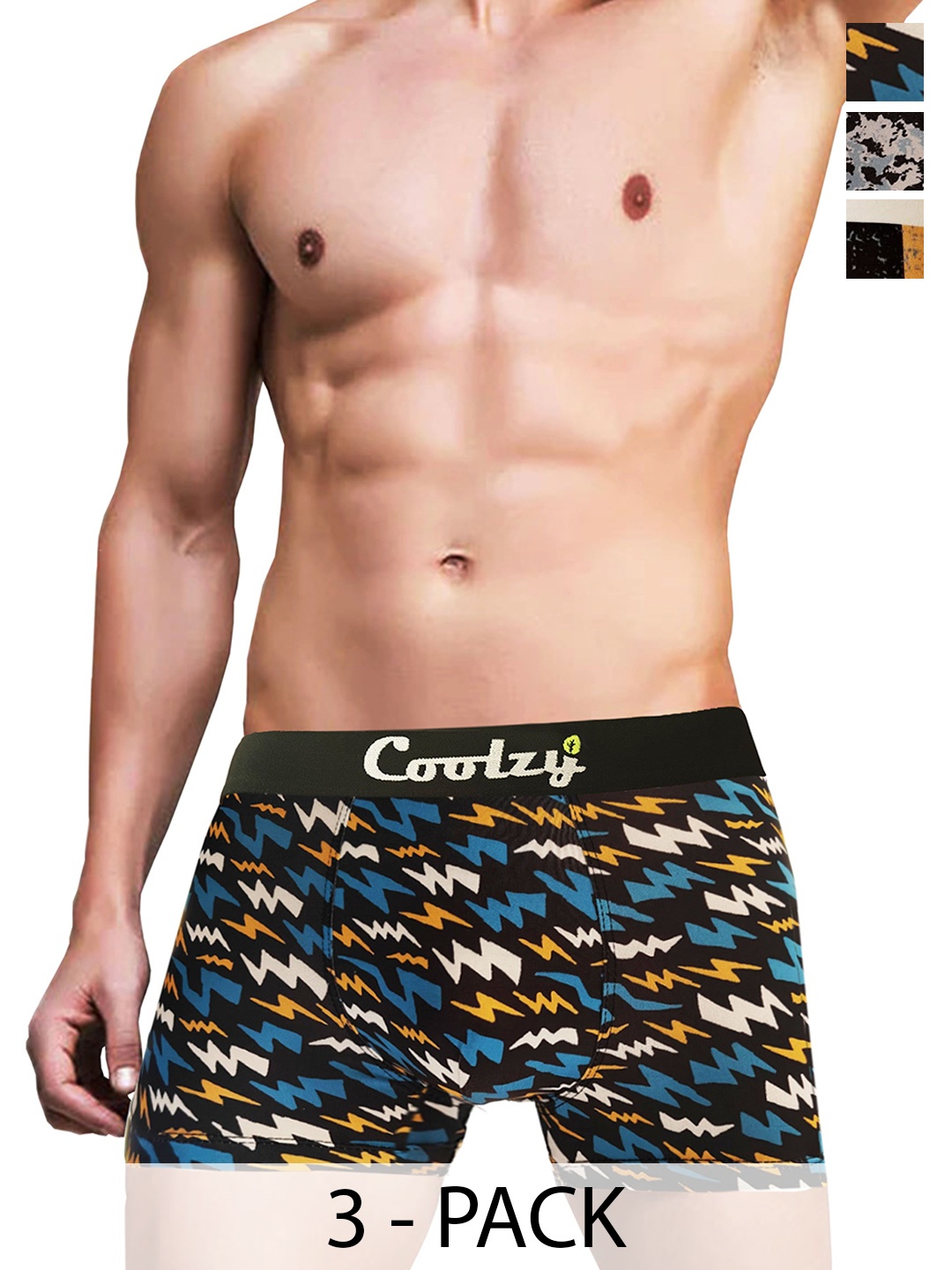 

Coolzy Pack Of 3 Printed Trunk RUCPTN3K018-S, Green