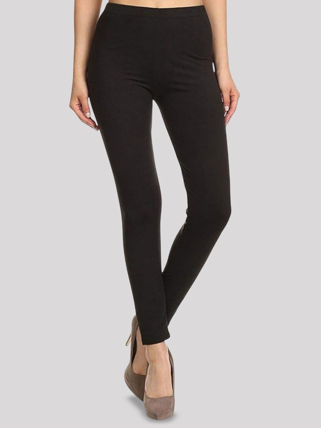

Jaanvi Mid-Rise Ankle-Length Leggings, Black
