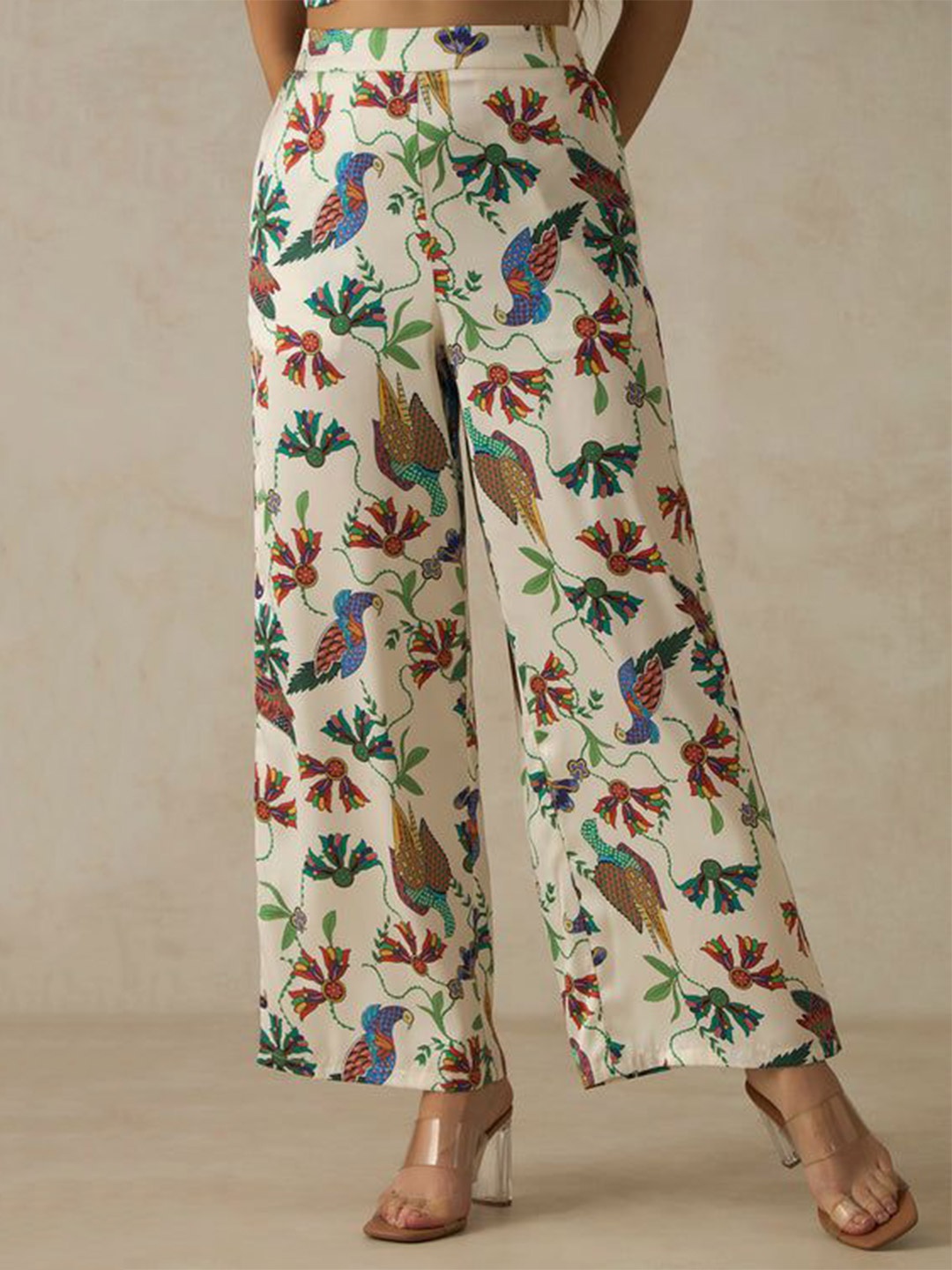 

Virgio Women Louisa Pants Floral Printed Pants, Off white
