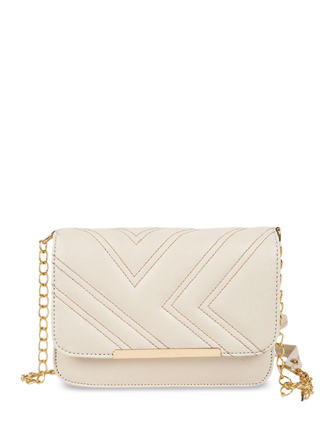 

SPOTIC Women Solid Crossbody Leather Sling Bag, Cream