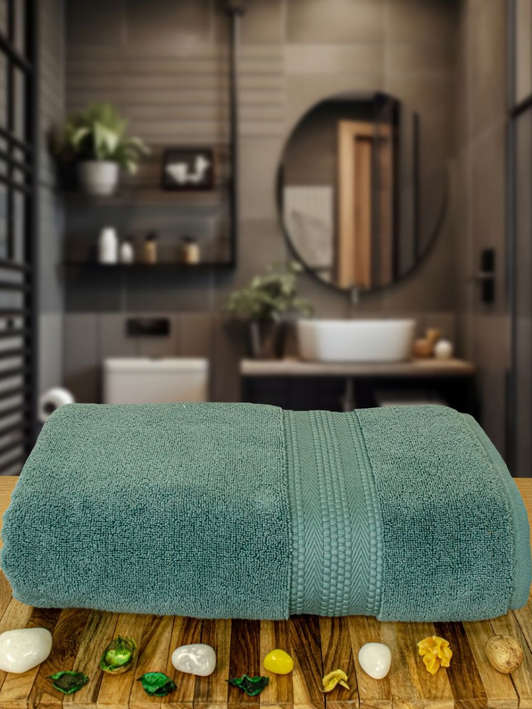 

Myntra Elegant Homes Green 1 Cotton 600 GSM Bath Towel