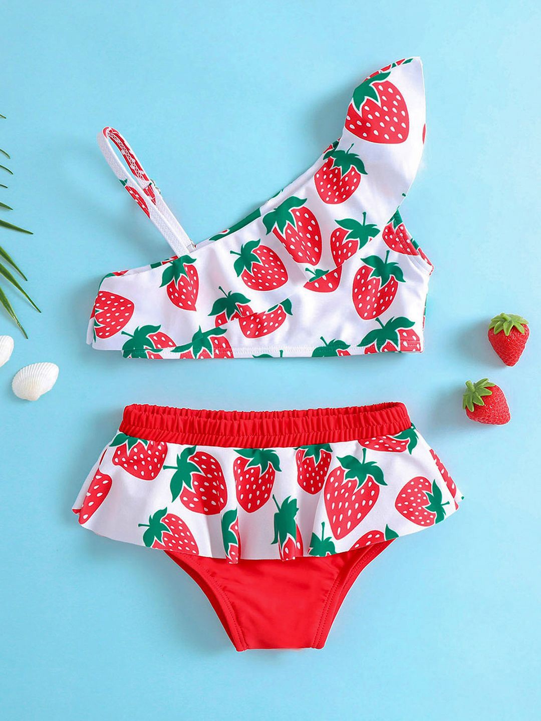 

YK Girls Printed Swim Set, Red