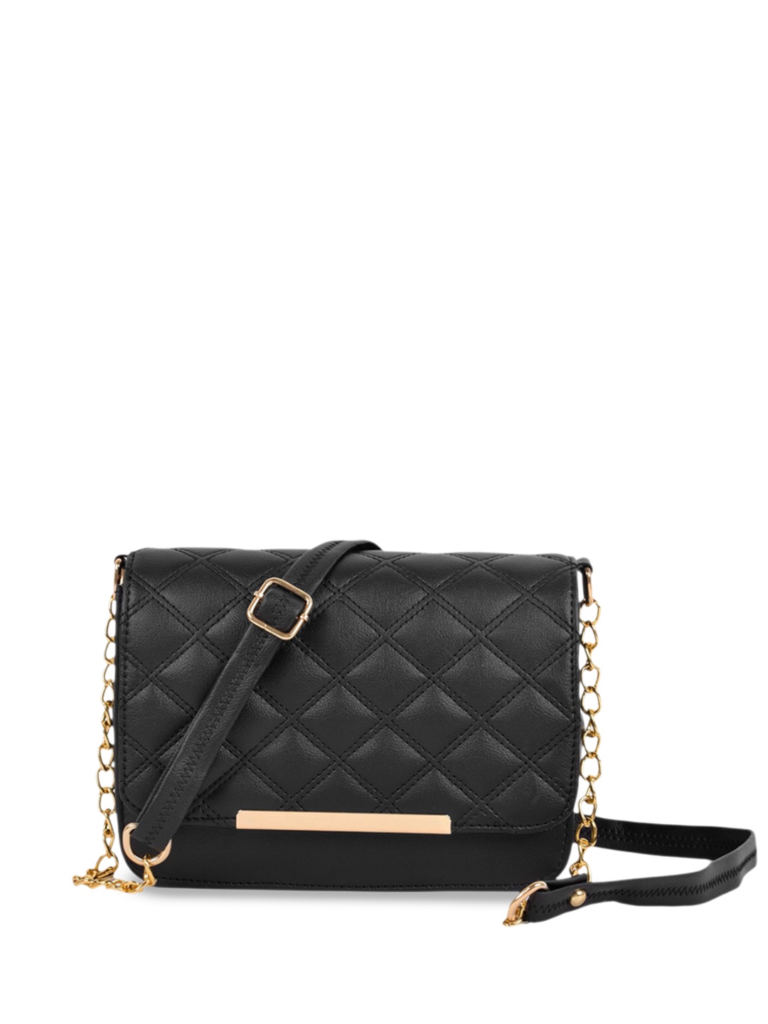 

SPOTIC Women Solid Crossbody Leather Sling Bag, Black