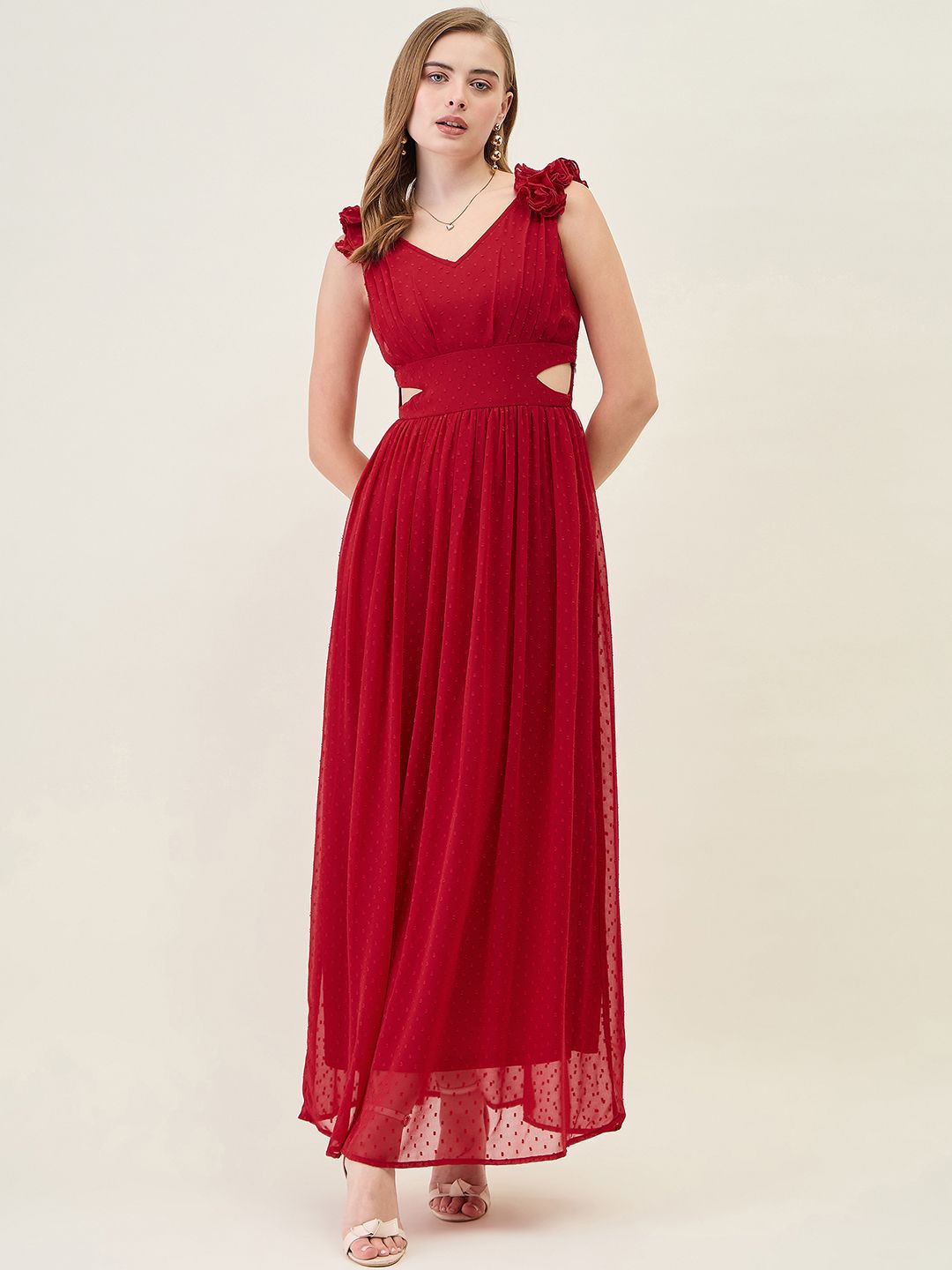 

aayu Women Fit & Flare Maxi Dress, Red