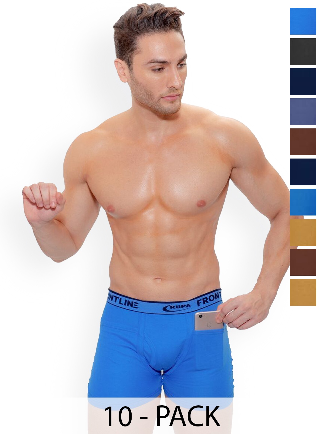 

Rupa Men Pack Of 10 Cotton Trunks, Assorted
