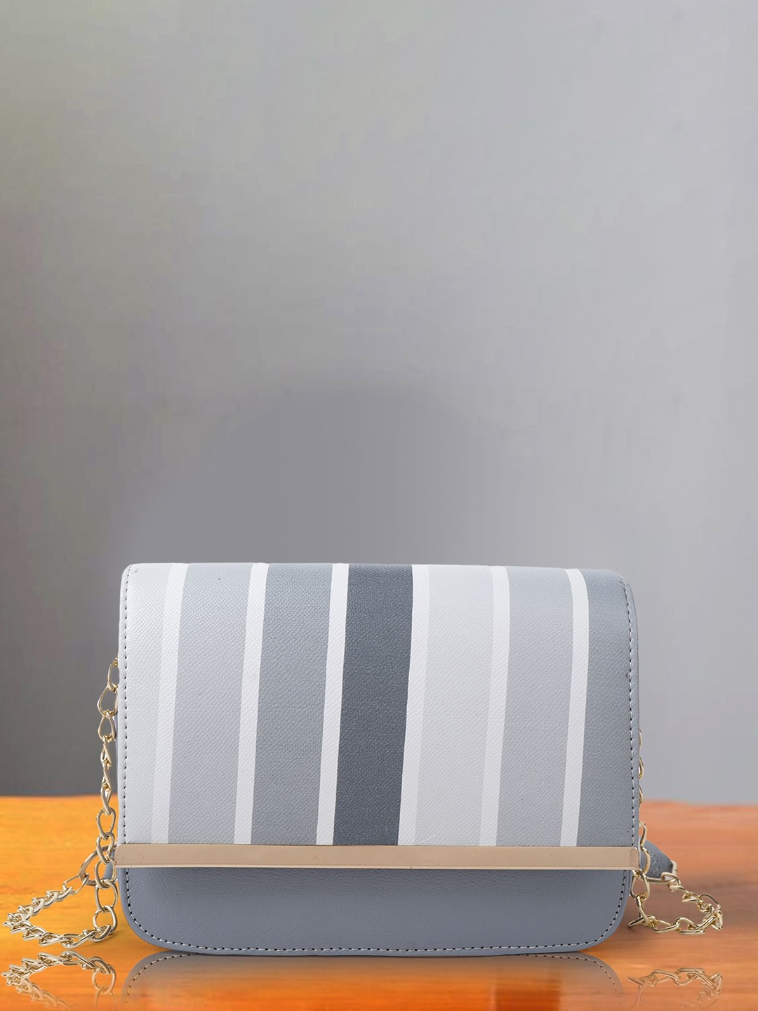 

SPOTIC Women Striped Crossbody Leather Sling Bag, Grey
