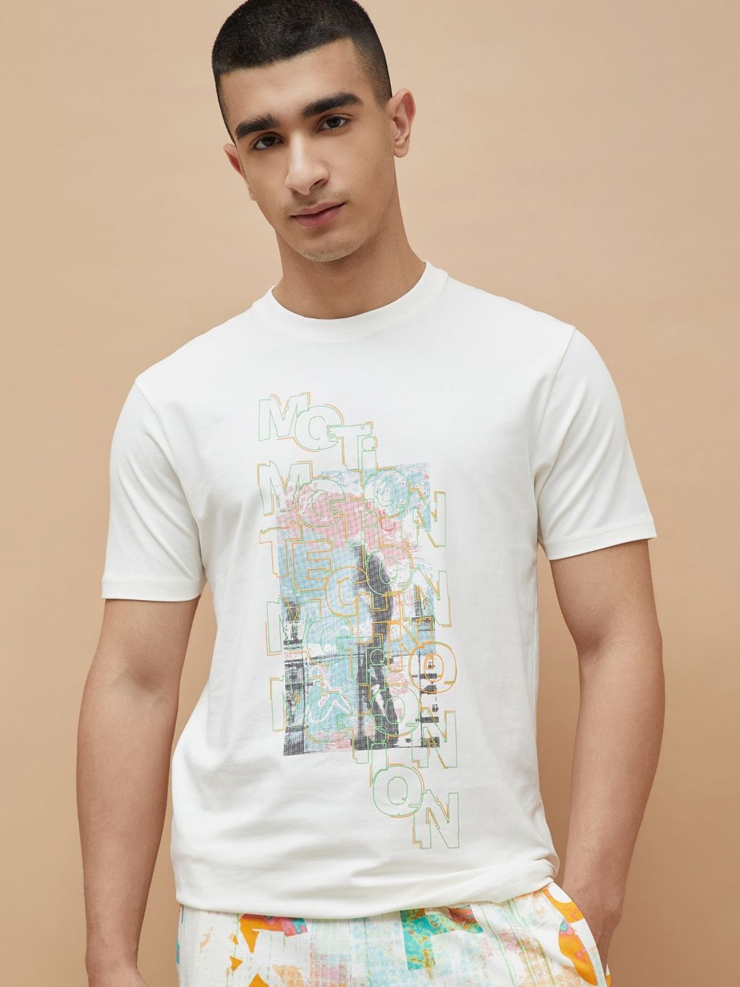 

Kappa Men Typography Printed Applique T-shirt, Off white