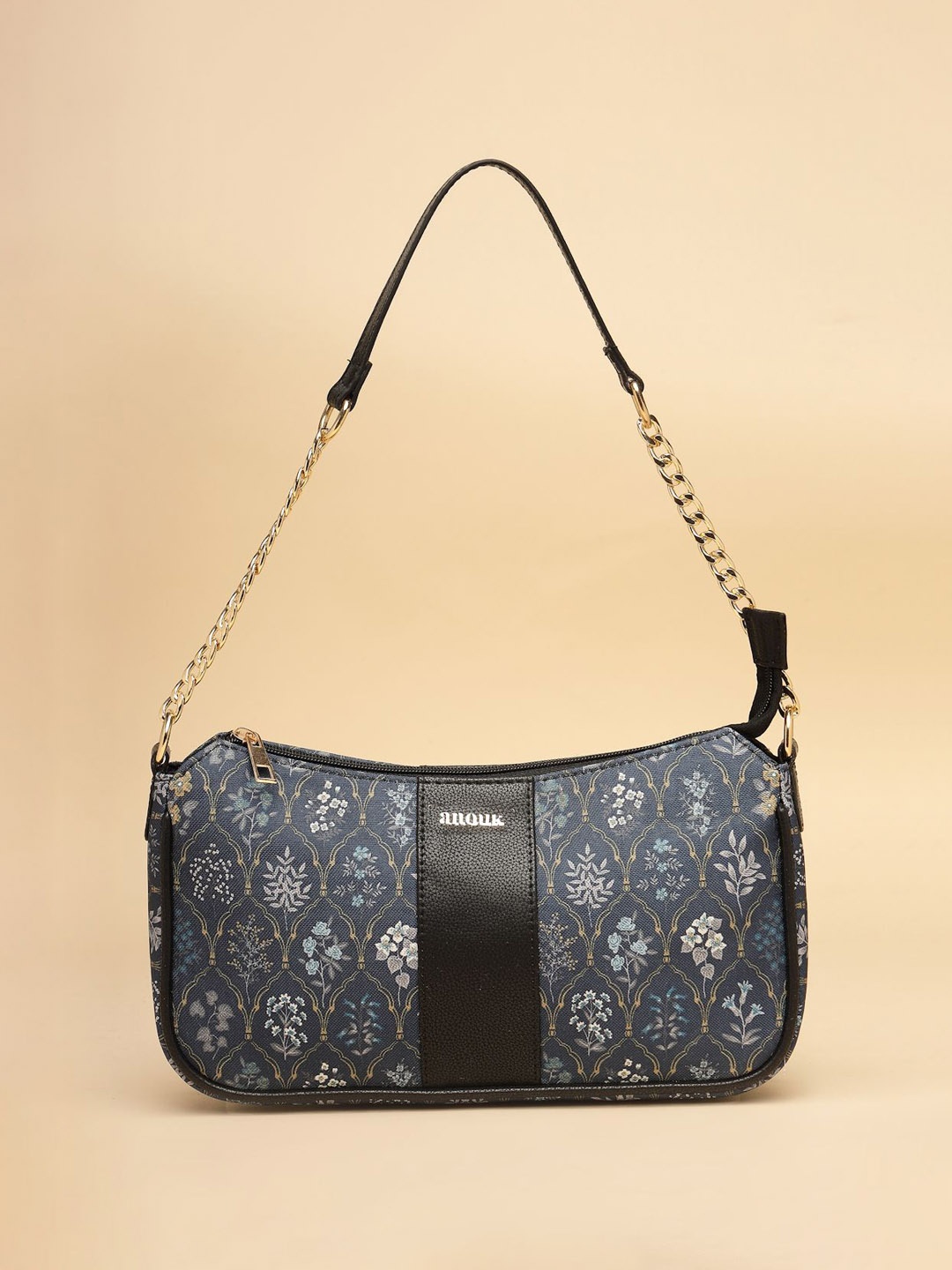 

Anouk Women Floral Printed Structured Shoulder Bag, Navy blue