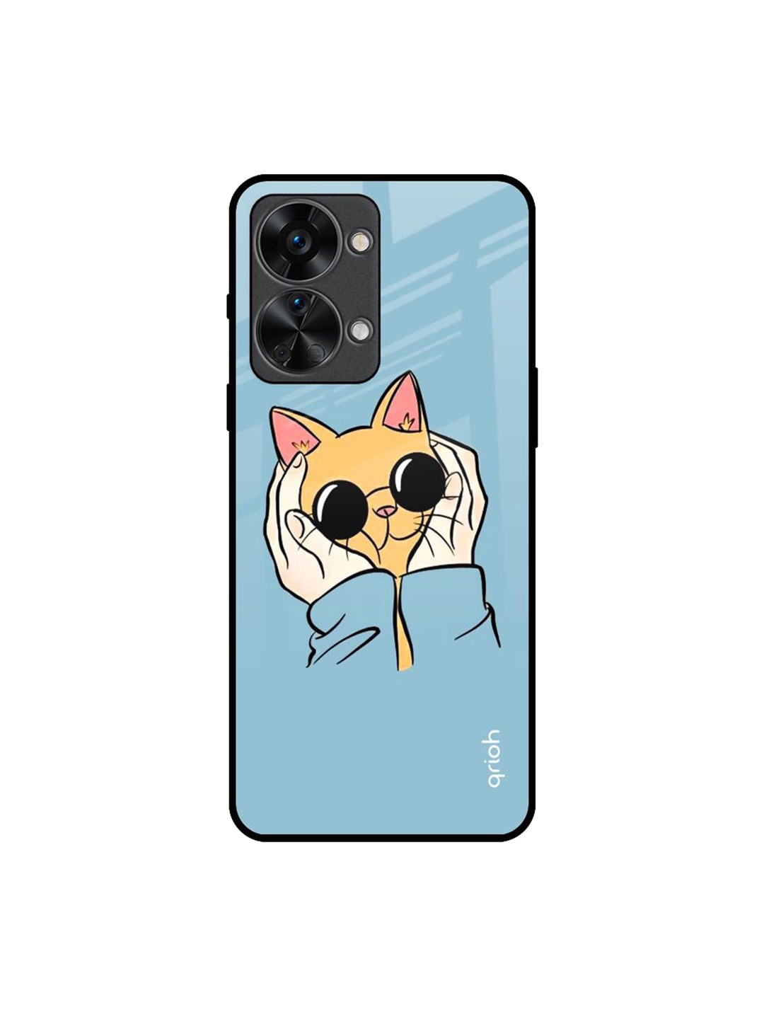 

QRIOH Adorable Cute Kitty Printed Oneplus Nord 2T Back Case, Blue