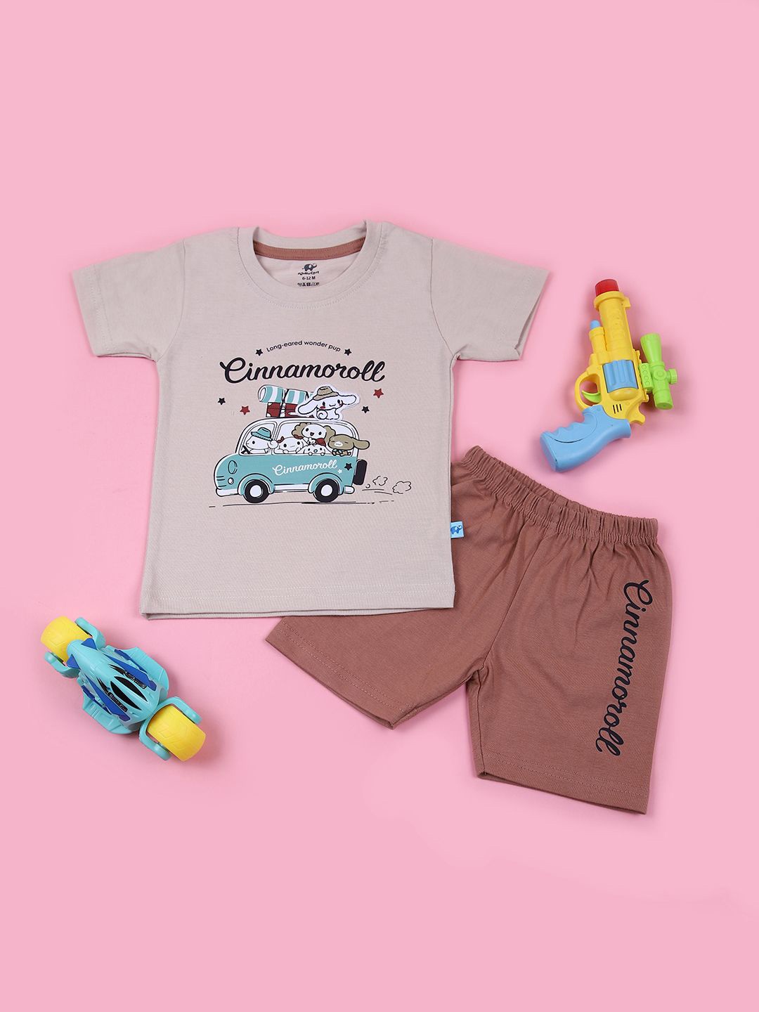 

V-Mart Infants Printed T-shirt With Shorts, Beige