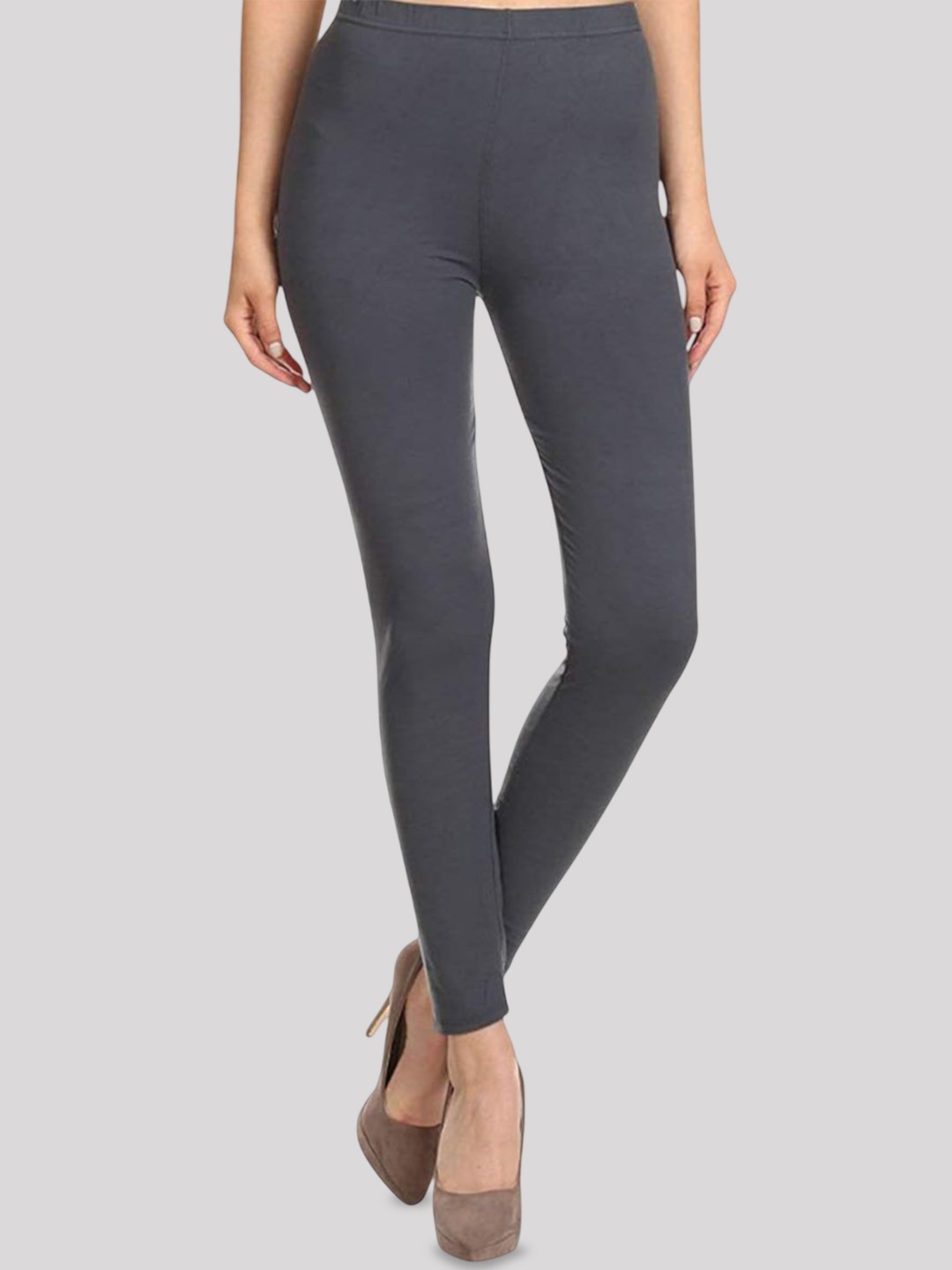 

Jaanvi Women Cotton Slim Fit Ankle Length Leggings, Grey