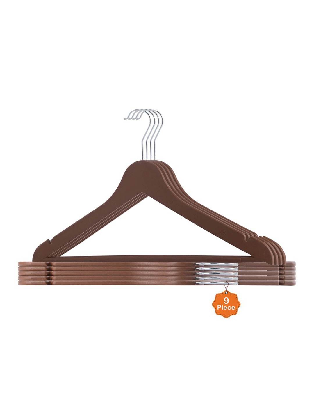 

Kuber Industries Brown 9 Pieces Rotatable Dress Hangers for Clothes Hanging